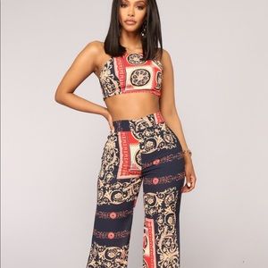 2 piece matching pants set